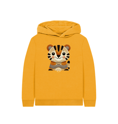 Mustard Printed Kids Hoodie