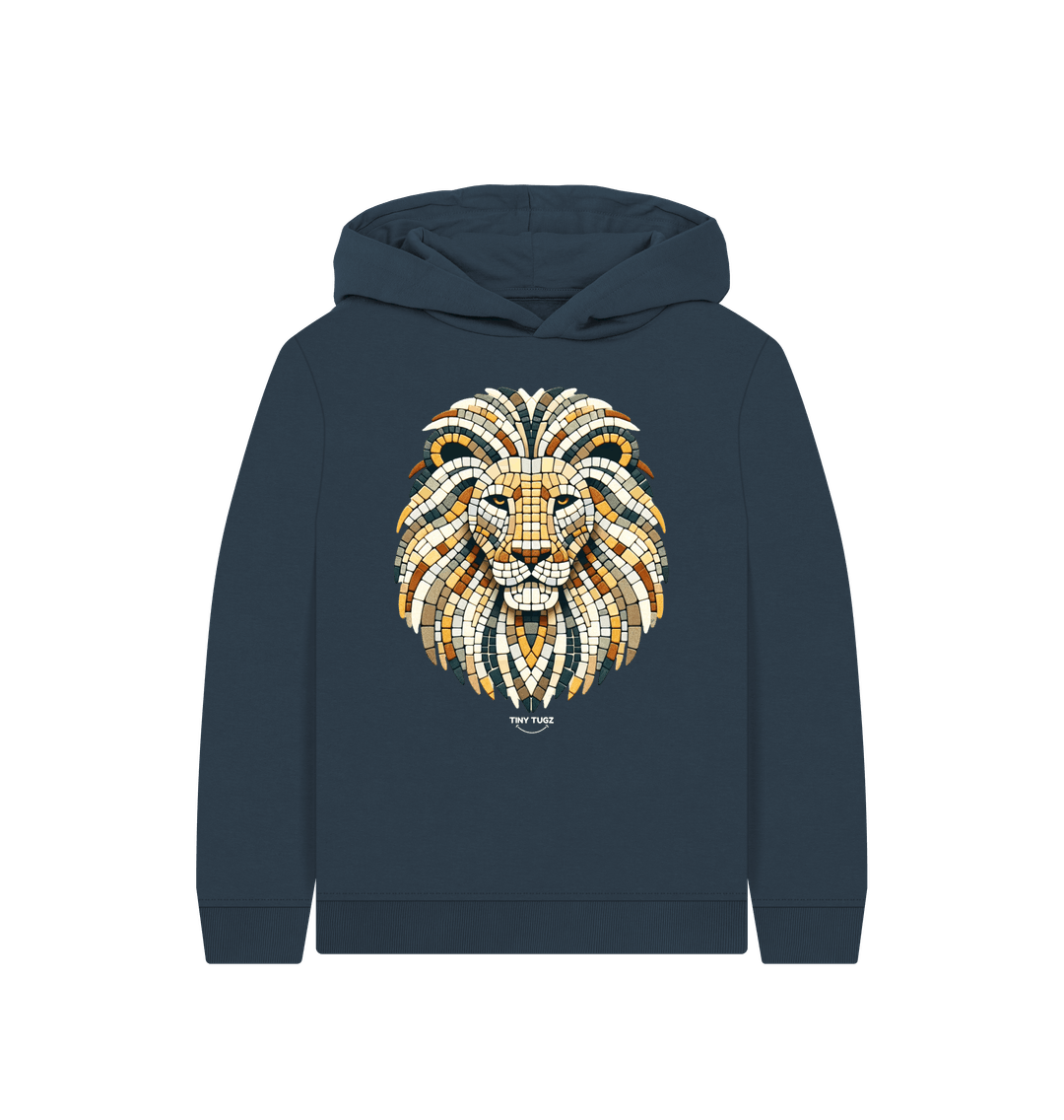 Navy Blue Printed Kids Hoodie