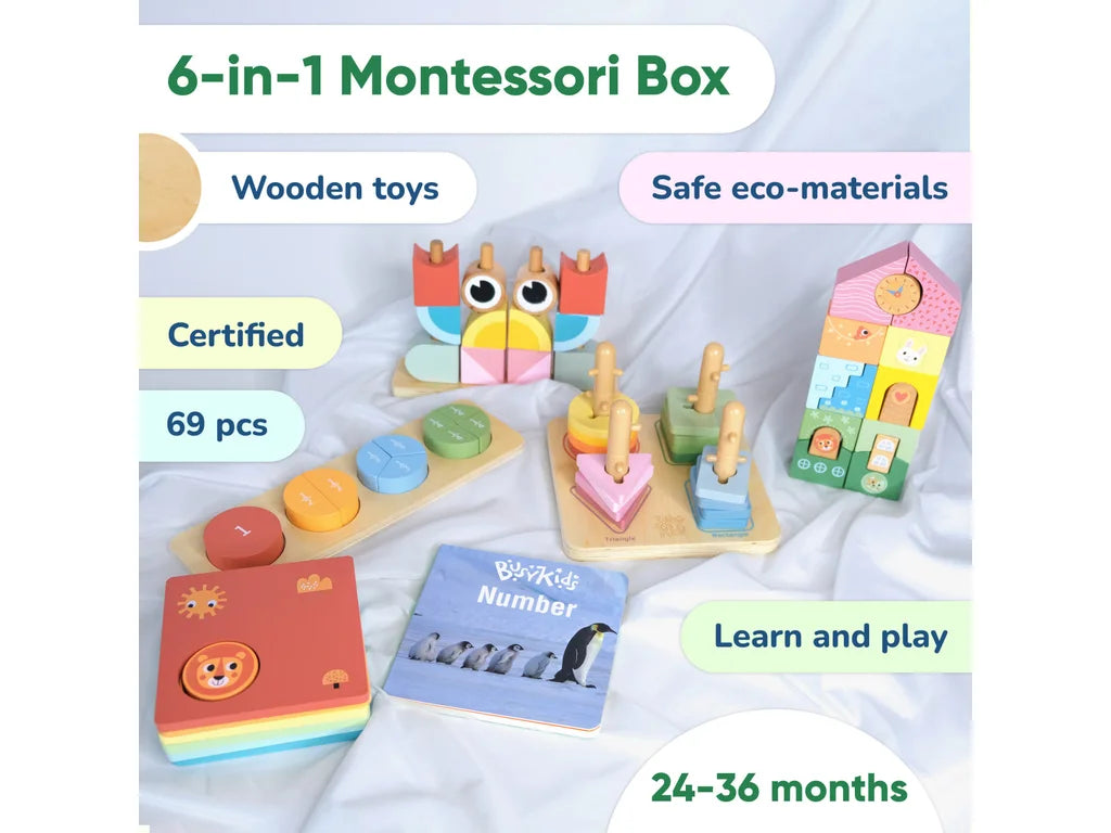 Montessori Shapes & Numbers Play Box – 24–36 Months, 69 Pieces