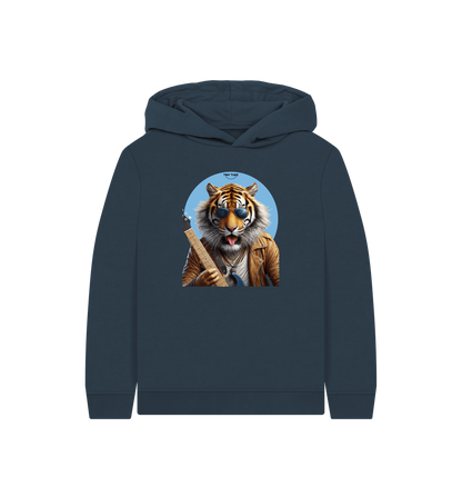 Navy Blue Printed Kids Hoodie