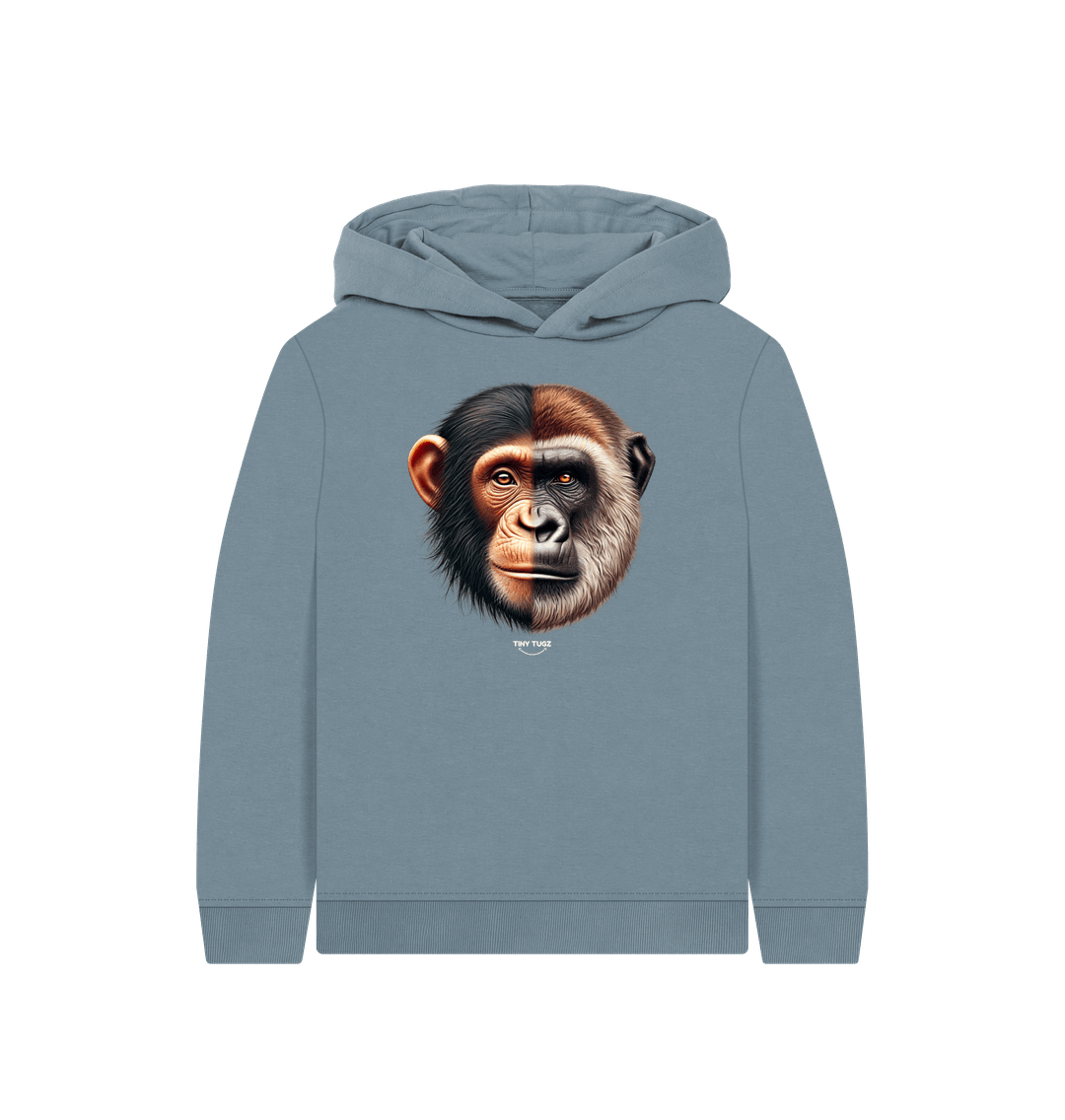 Stone Blue Printed Kids Hoodie