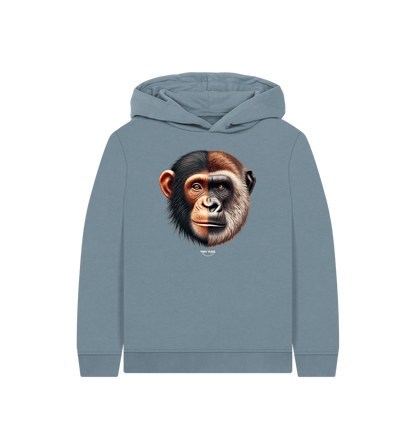 Stone Blue Printed Kids Hoodie
