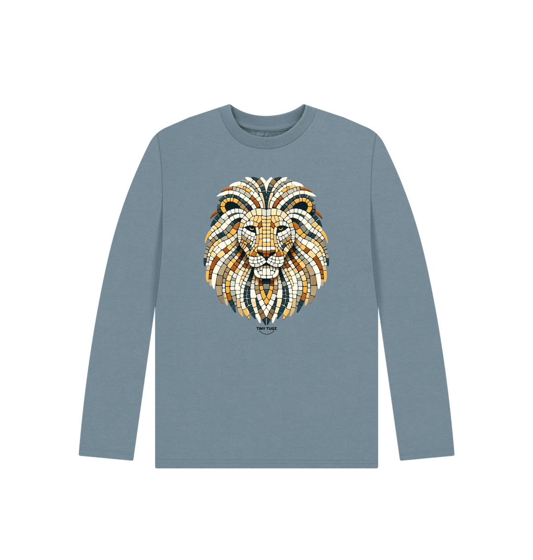 Stone Blue Printed Kids T-Shirt