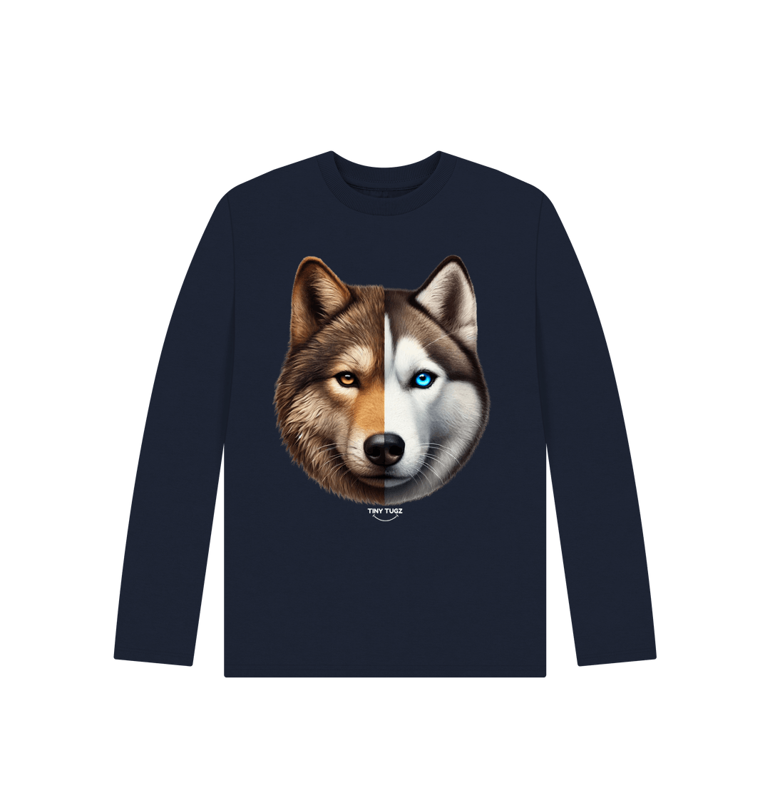 Navy Blue Printed Kids T-Shirt