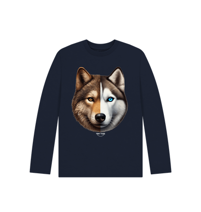 Navy Blue Printed Kids T-Shirt