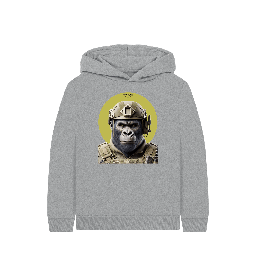 Athletic Grey Printed Kids Hoodie