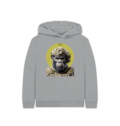 Athletic Grey Printed Kids Hoodie
