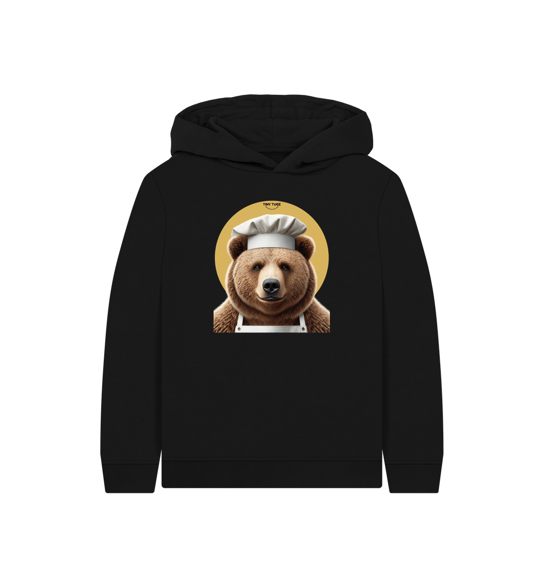 Black Printed Kids Hoodie