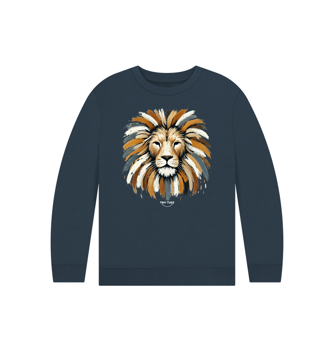 Navy Blue Printed Kids Jumper