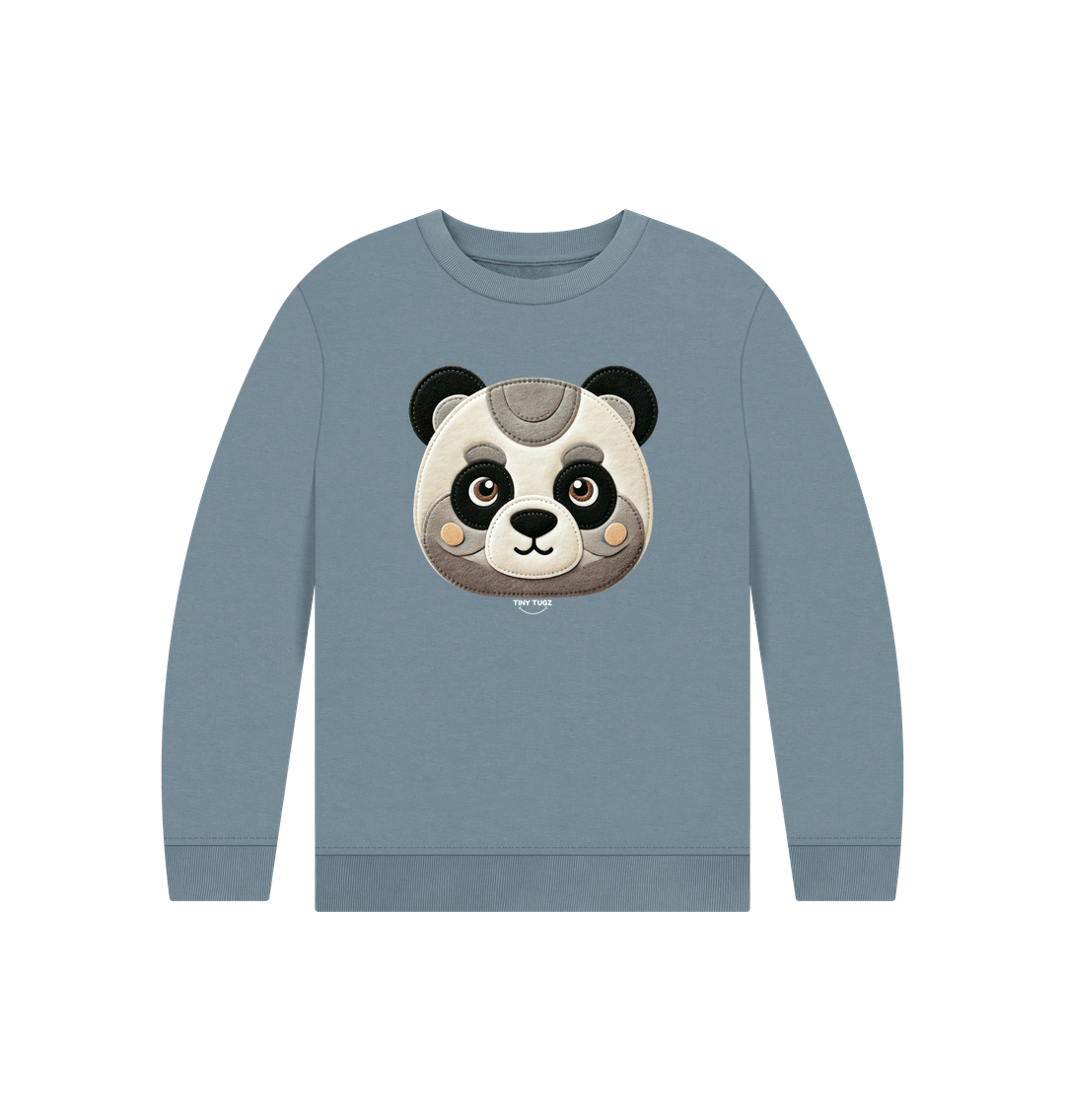 Stone Blue Printed Kids Jumper