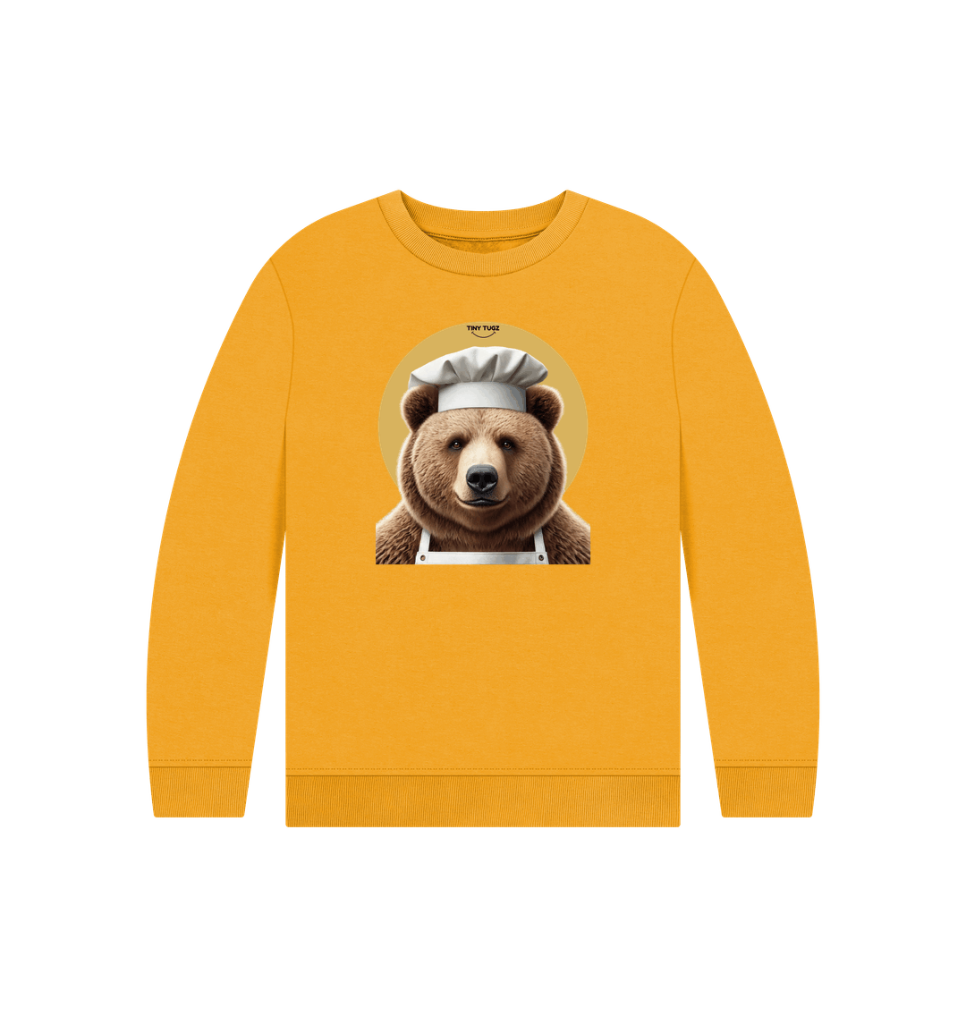 Mustard Printed Kids Jumper