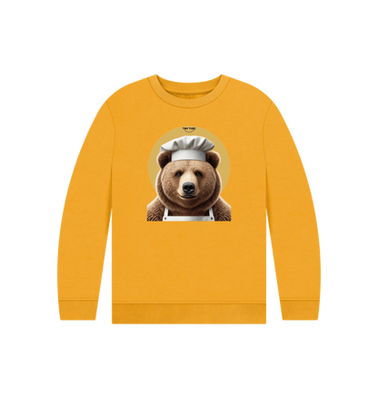 Mustard Printed Kids Jumper