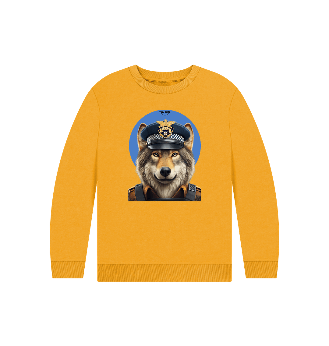 Mustard Printed Kids Jumper
