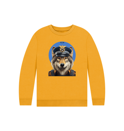 Mustard Printed Kids Jumper
