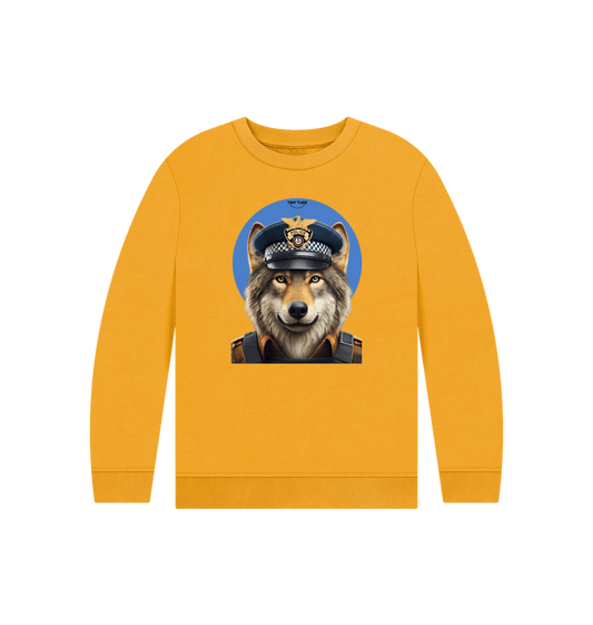 Mustard Printed Kids Jumper