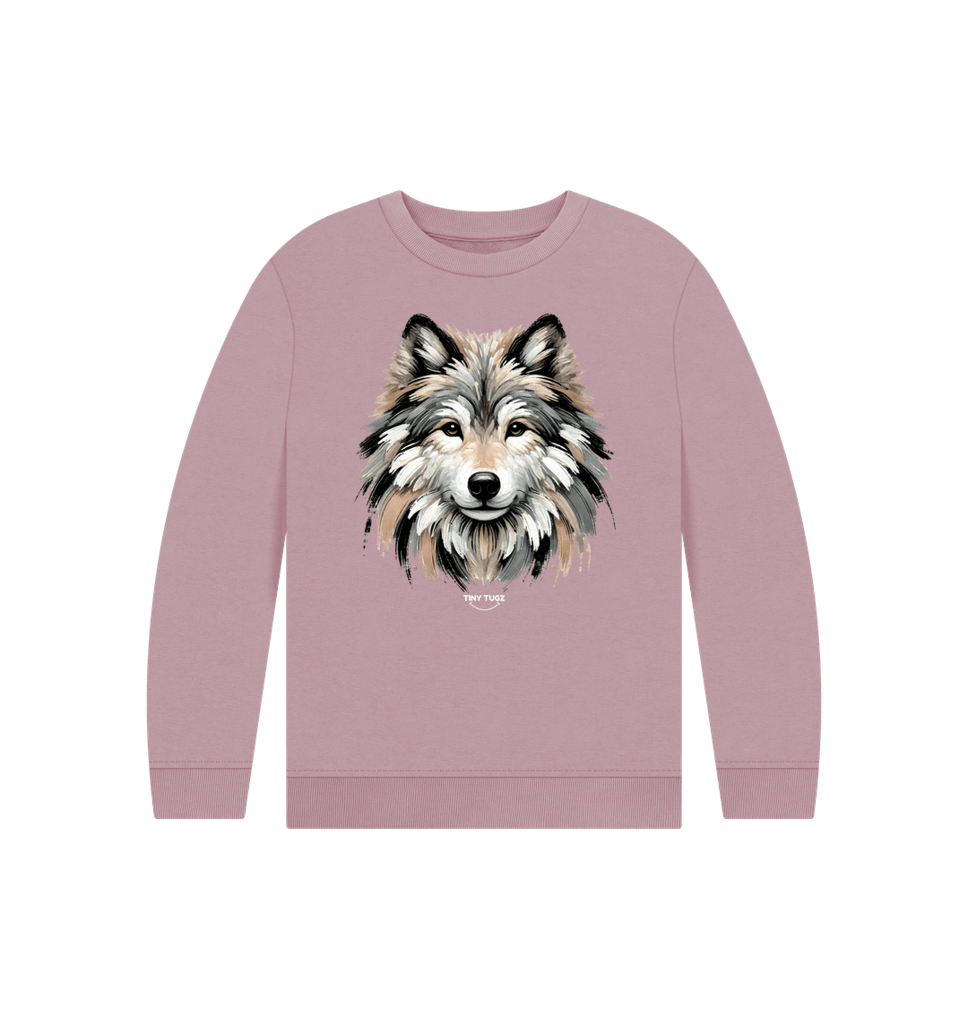 Mauve Printed Kids Jumper