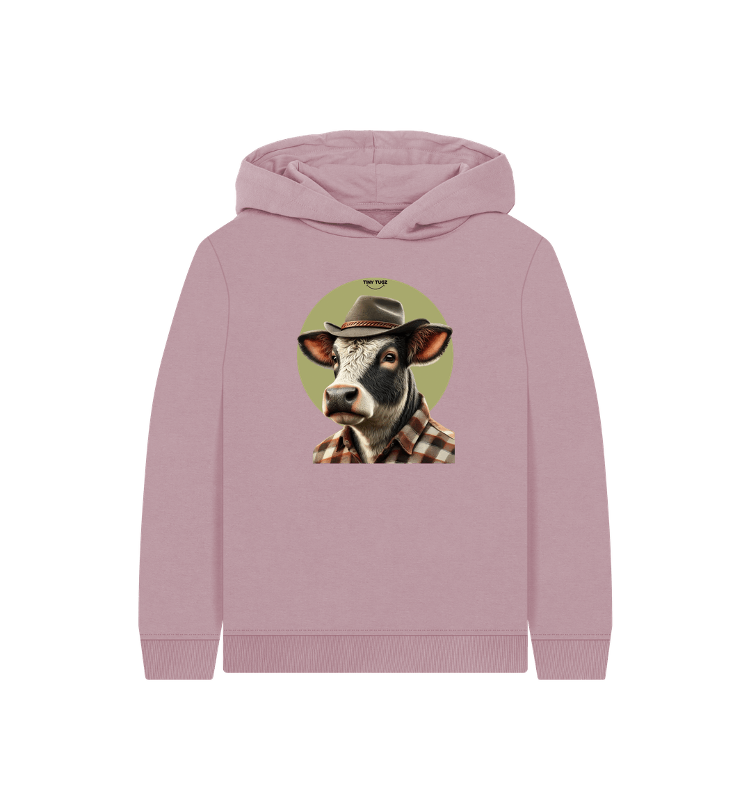 Mauve Printed Kids Hoodie