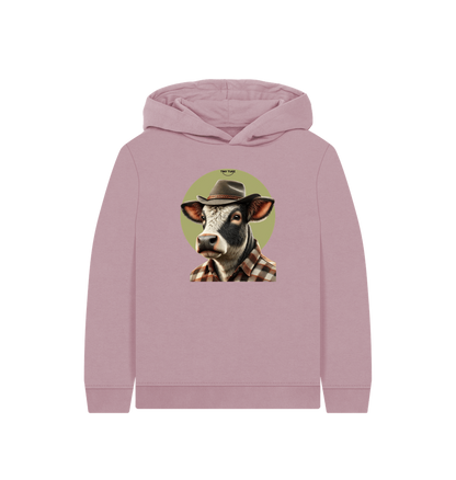 Mauve Printed Kids Hoodie