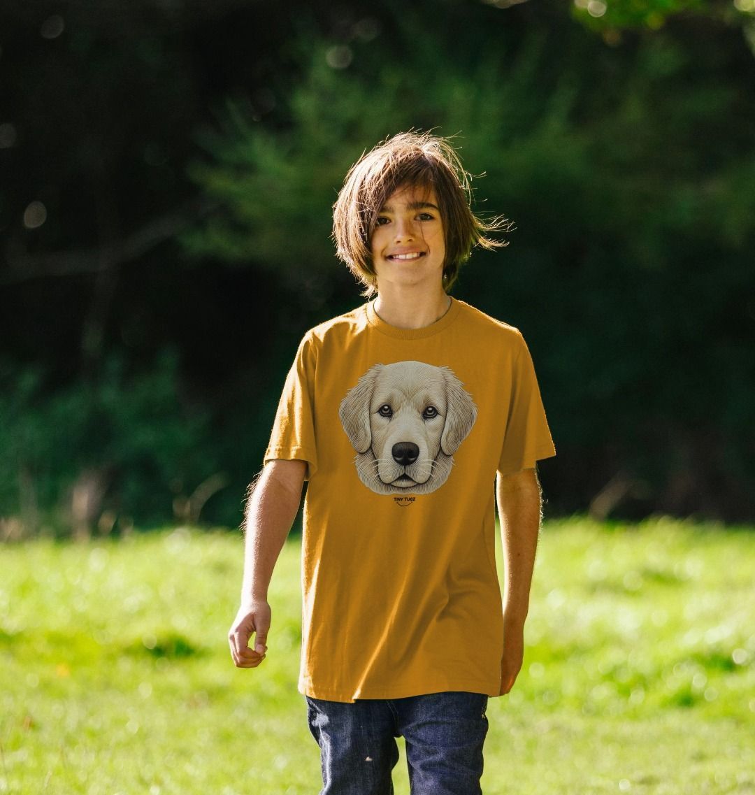 Organic Cotton Kids’ T-Shirt – Embroidery Dog Design