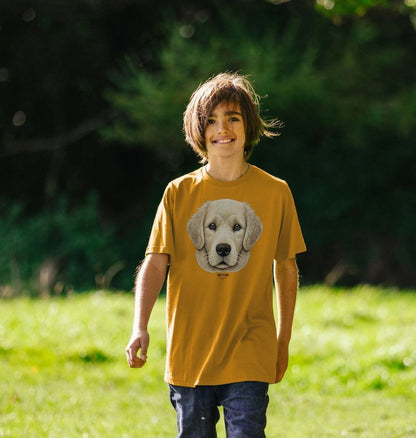 Organic Cotton Kids’ T-Shirt – Embroidery Dog Design