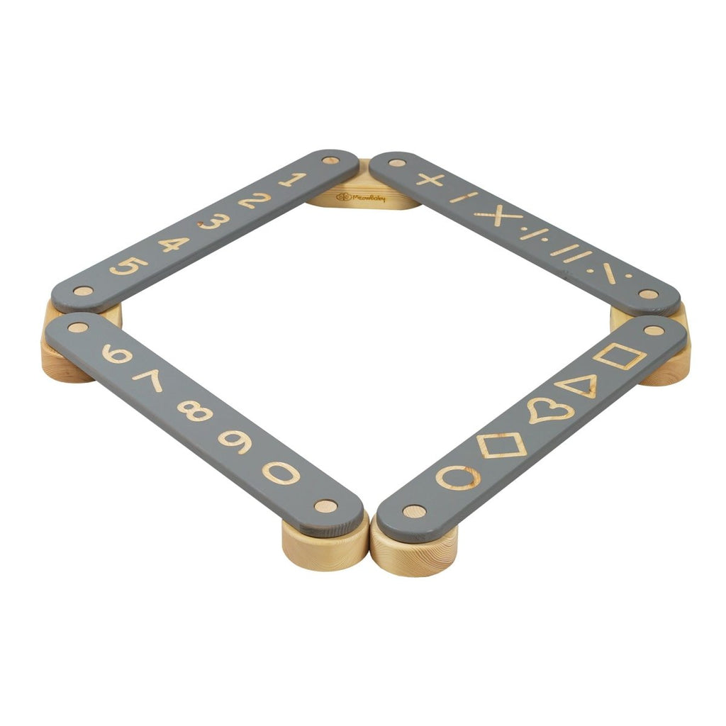 4-Piece Indoor Montessori Wooden Sensory Path for Kids – Balance Beam Learning Set - Tiny Tugz™