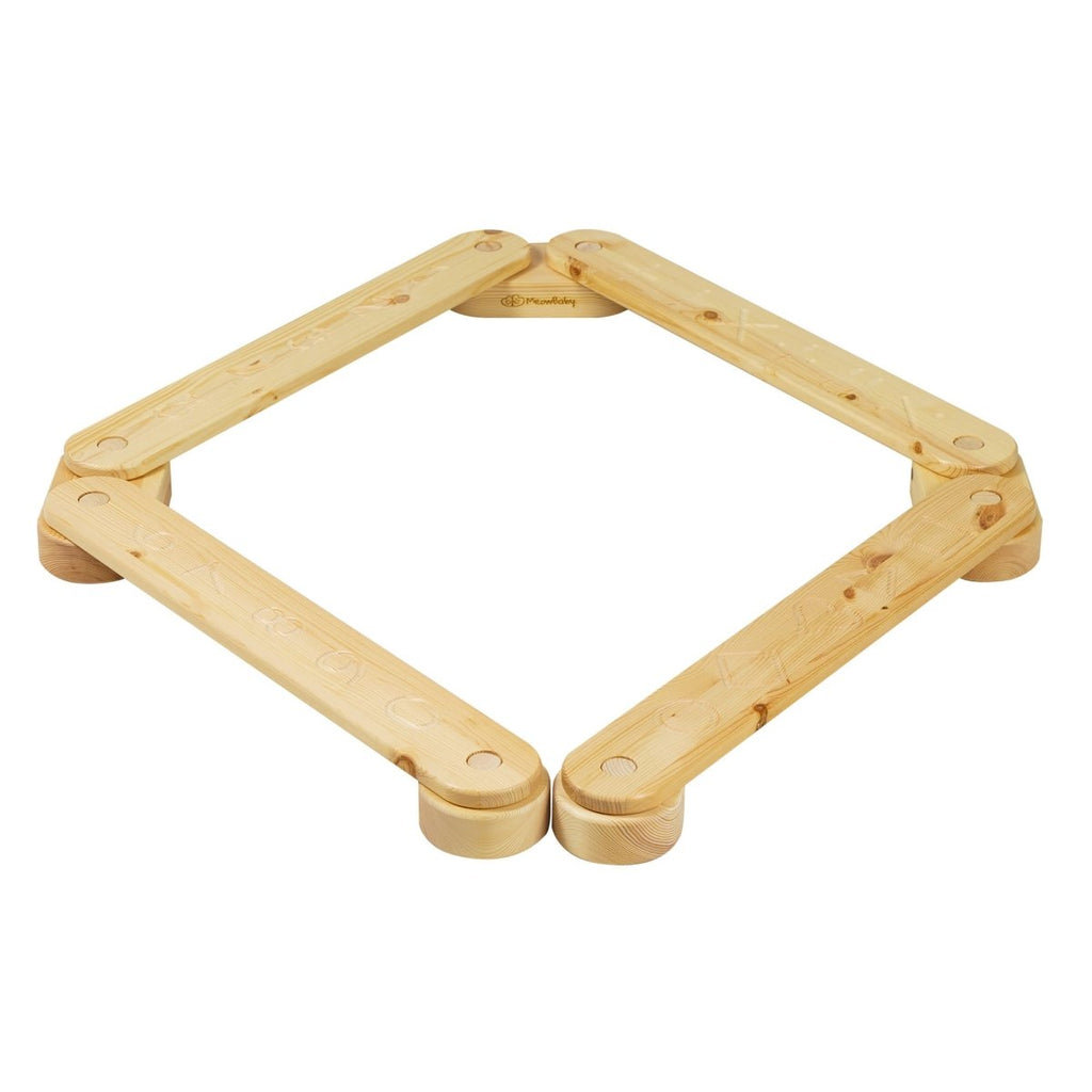4-Piece Indoor Montessori Wooden Sensory Path for Kids – Balance Beam Learning Set - Tiny Tugz™