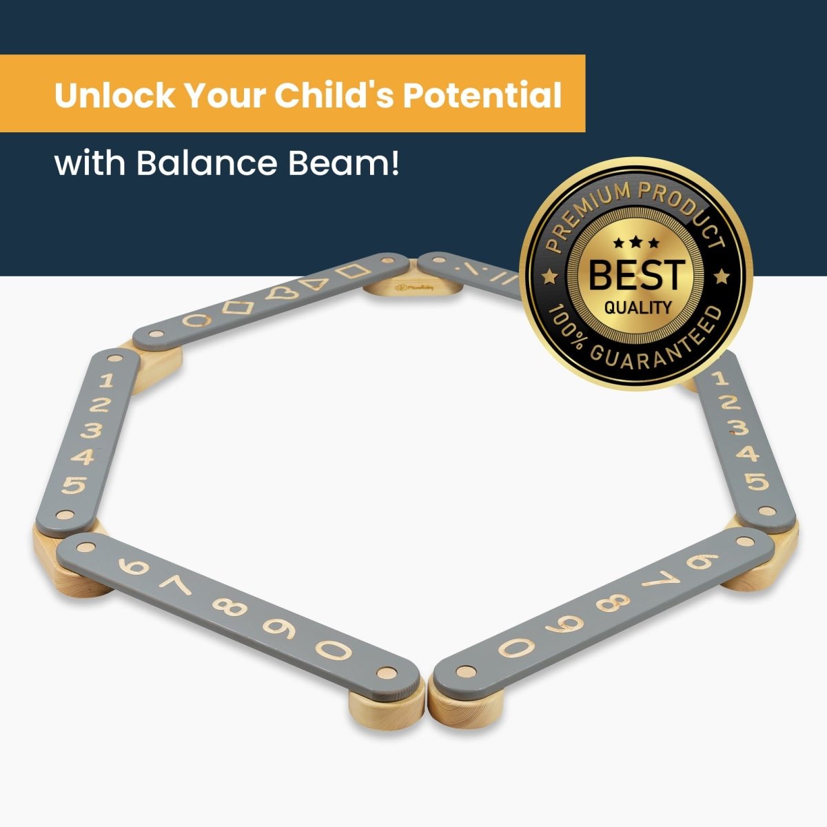 4-Piece Indoor Montessori Wooden Sensory Path for Kids – Balance Beam Learning Set - Tiny Tugz™