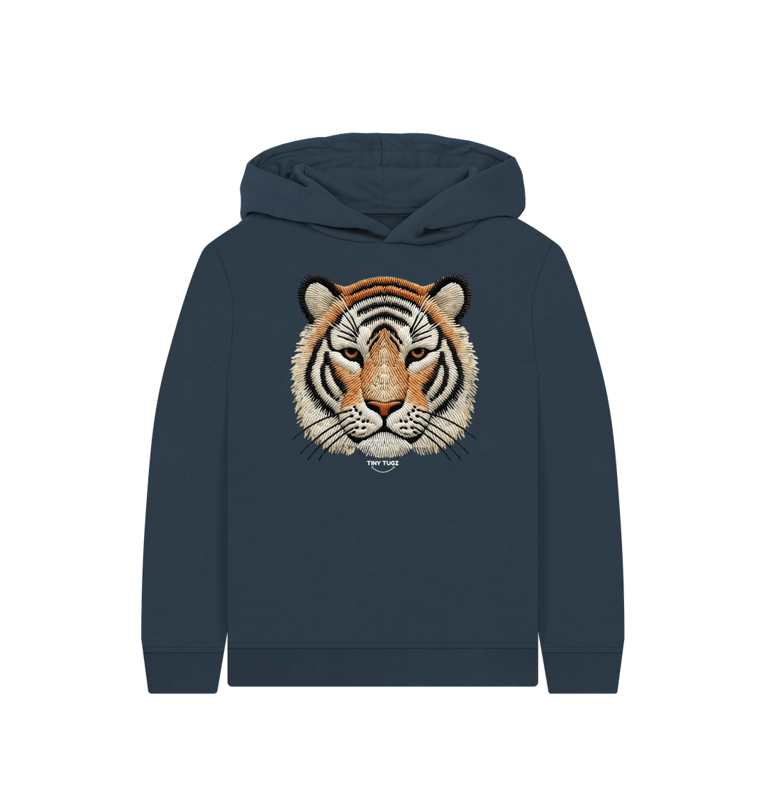 Navy Blue Printed Kids Hoodie