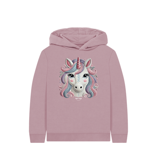 Mauve Printed Kids Hoodie