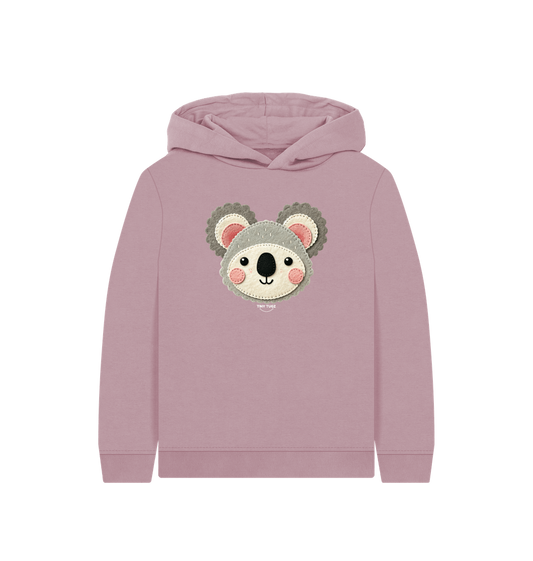 Mauve Printed Kids Hoodie