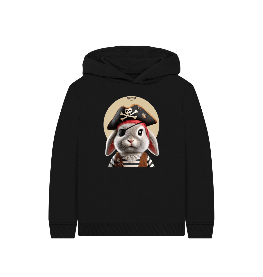 Black Printed Kids Hoodie