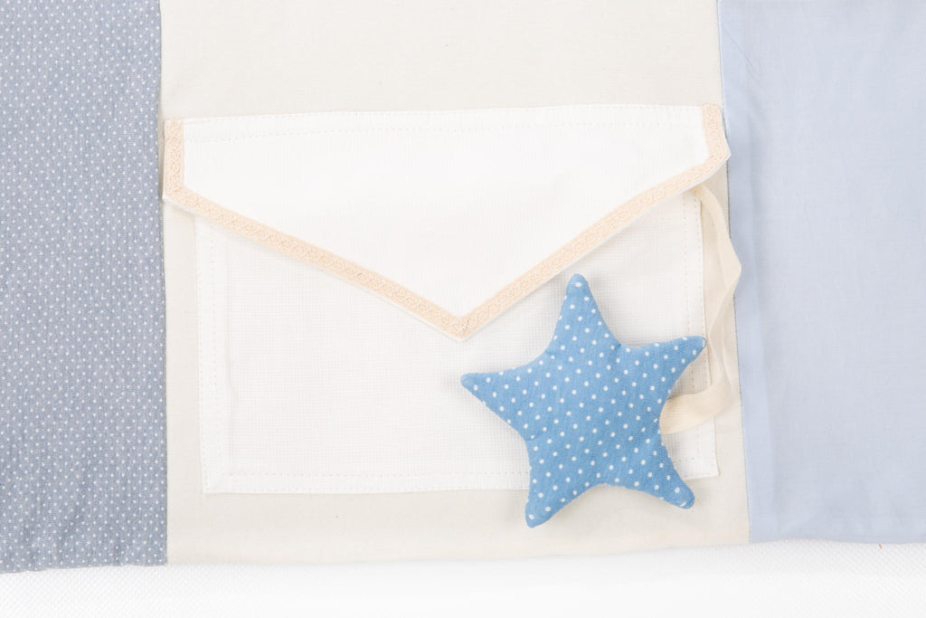 GOTS Organic Activity Mat & Arches 100×100 cm for Babies (0–18m) - Blue - Tiny Tugz™