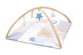 GOTS Organic Activity Mat & Arches 100×100 cm for Babies (0–18m) - Blue - Tiny Tugz™