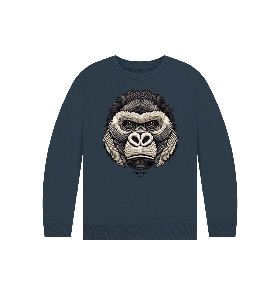 Navy Blue Printed Kids Jumper