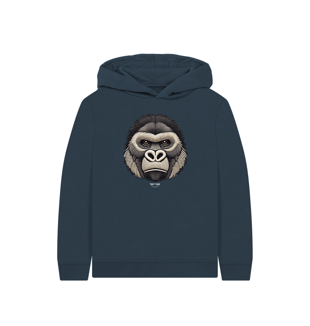 Navy Blue Printed Kids Hoodie