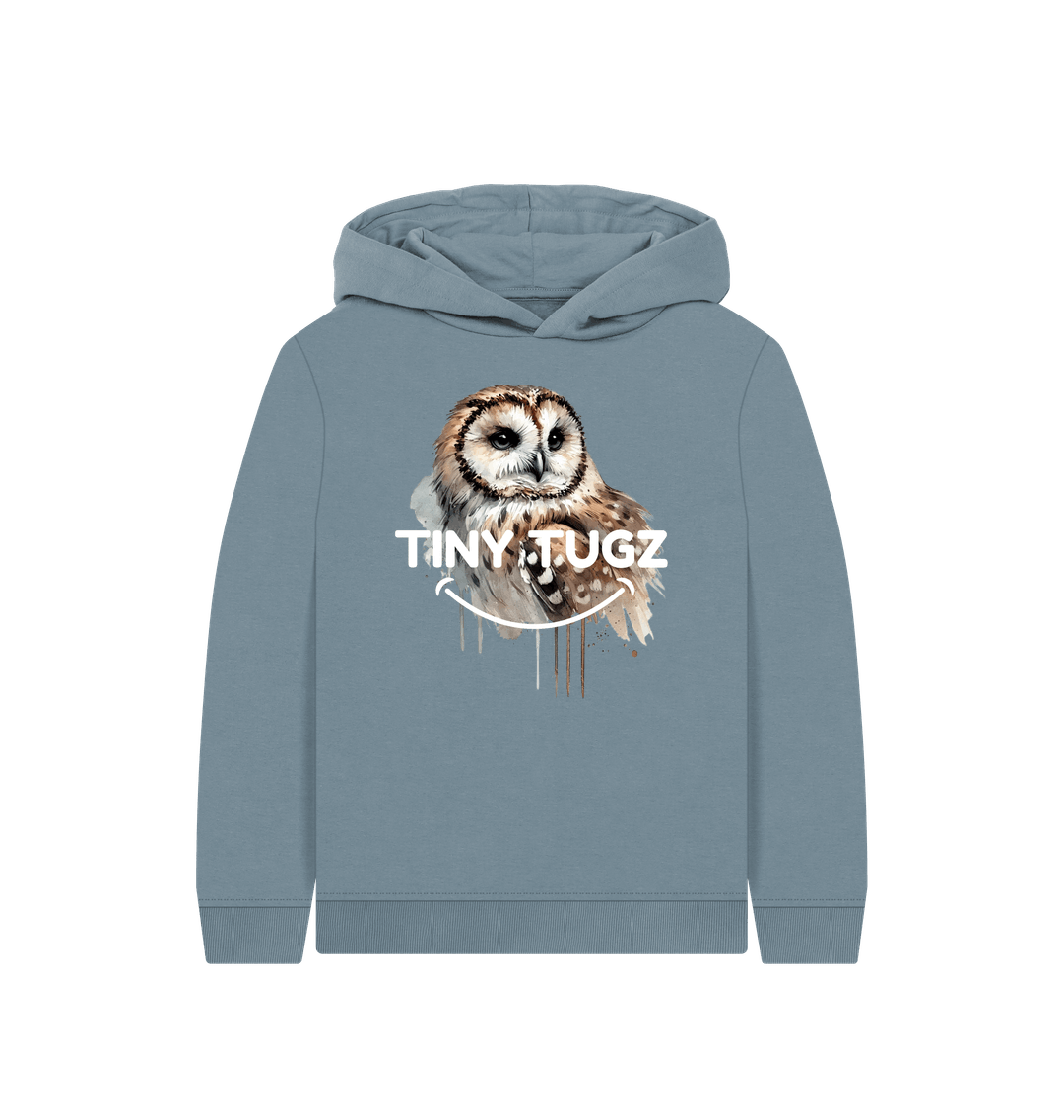 Stone Blue Printed Kids Hoodie
