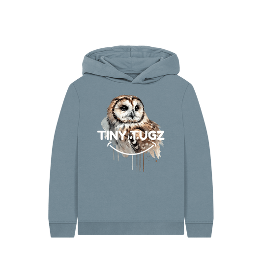 Stone Blue Printed Kids Hoodie