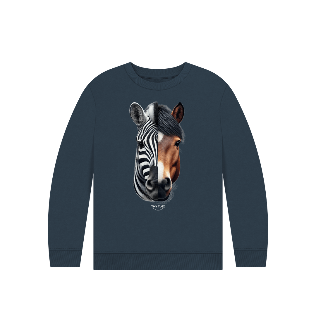 Navy Blue Printed Kids Jumper