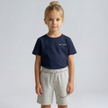 Ensemble Enfant Décontracté en Coton Biologique (T-Shirt Marine + Short Gris)
