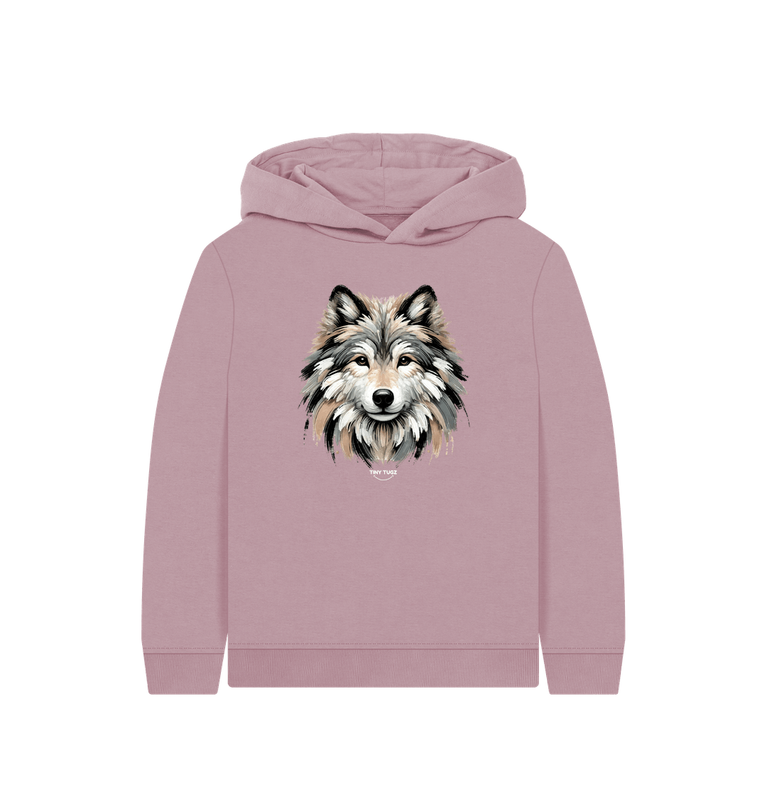 Mauve Printed Kids Hoodie