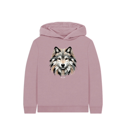 Mauve Printed Kids Hoodie