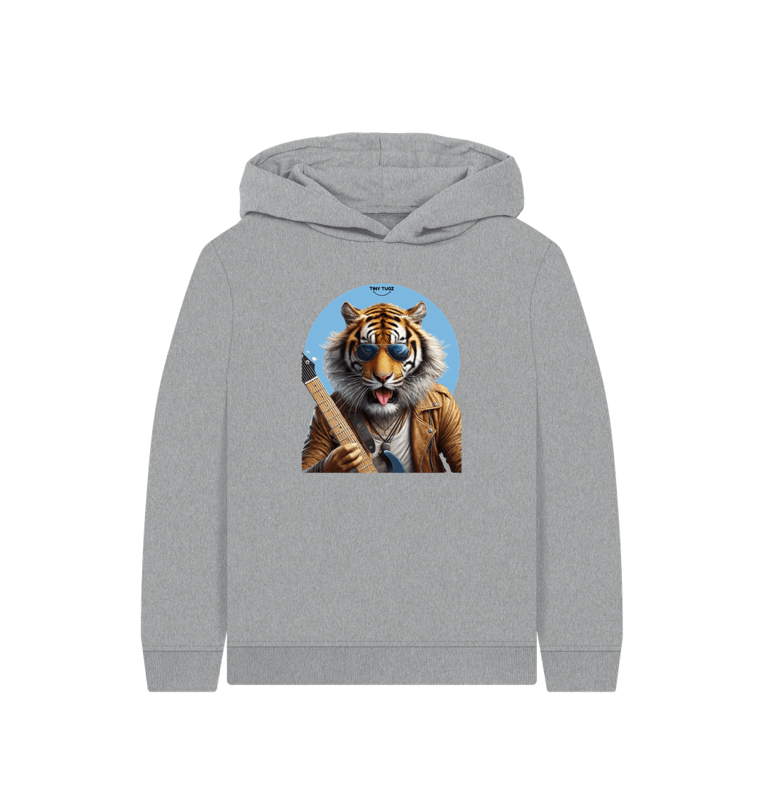 Athletic Grey Printed Kids Hoodie