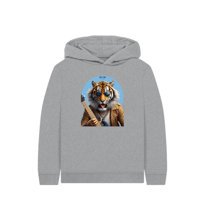 Athletic Grey Printed Kids Hoodie