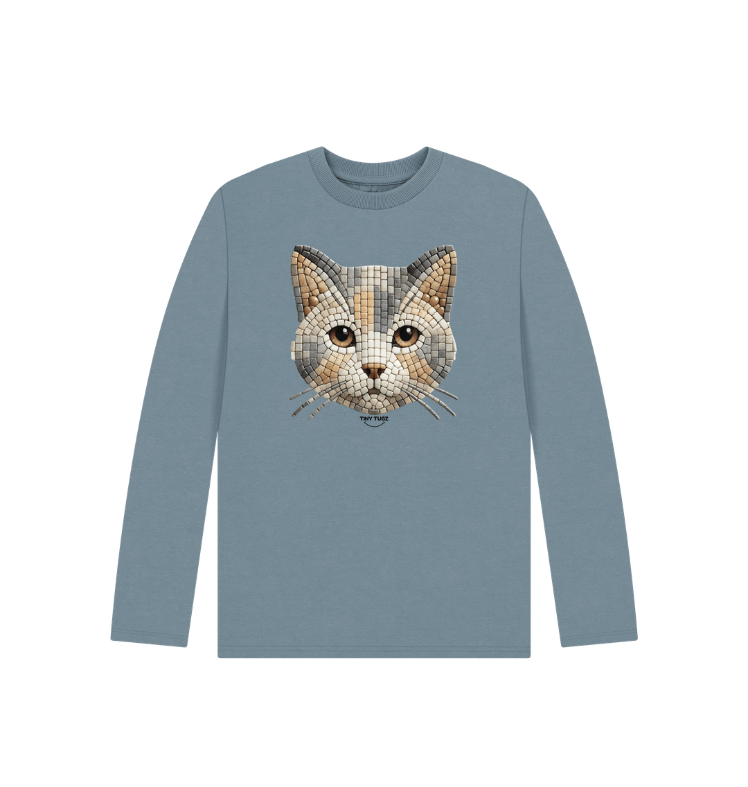 Stone Blue Printed Kids T-Shirt