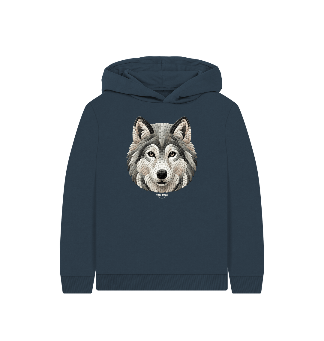 Navy Blue Printed Kids Hoodie