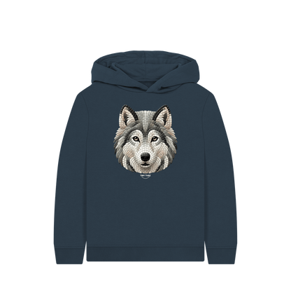 Navy Blue Printed Kids Hoodie