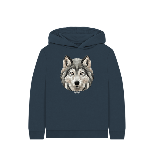 Navy Blue Printed Kids Hoodie