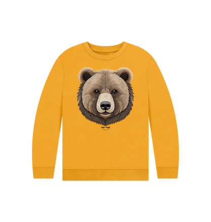 Mustard Printed Kids Jumper