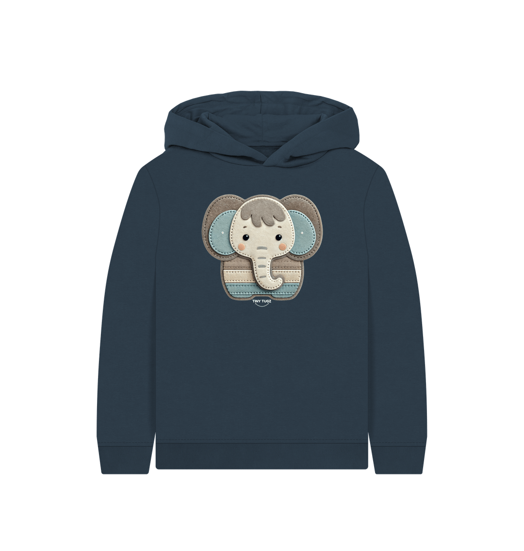 Navy Blue Printed Kids Hoodie