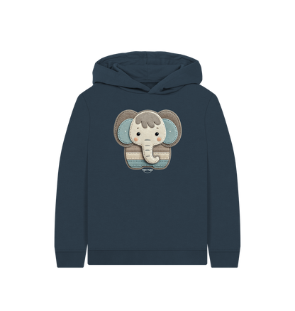 Navy Blue Printed Kids Hoodie